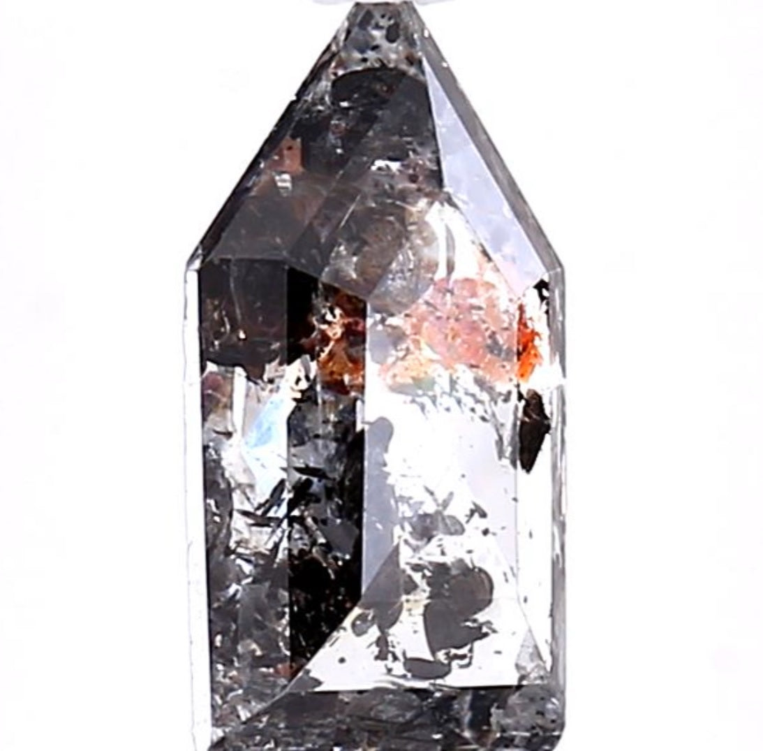 1.63 Carat Salt and Pepper Diamond, Natural Gray Color Shield Loose Diamond for Engagement Ring