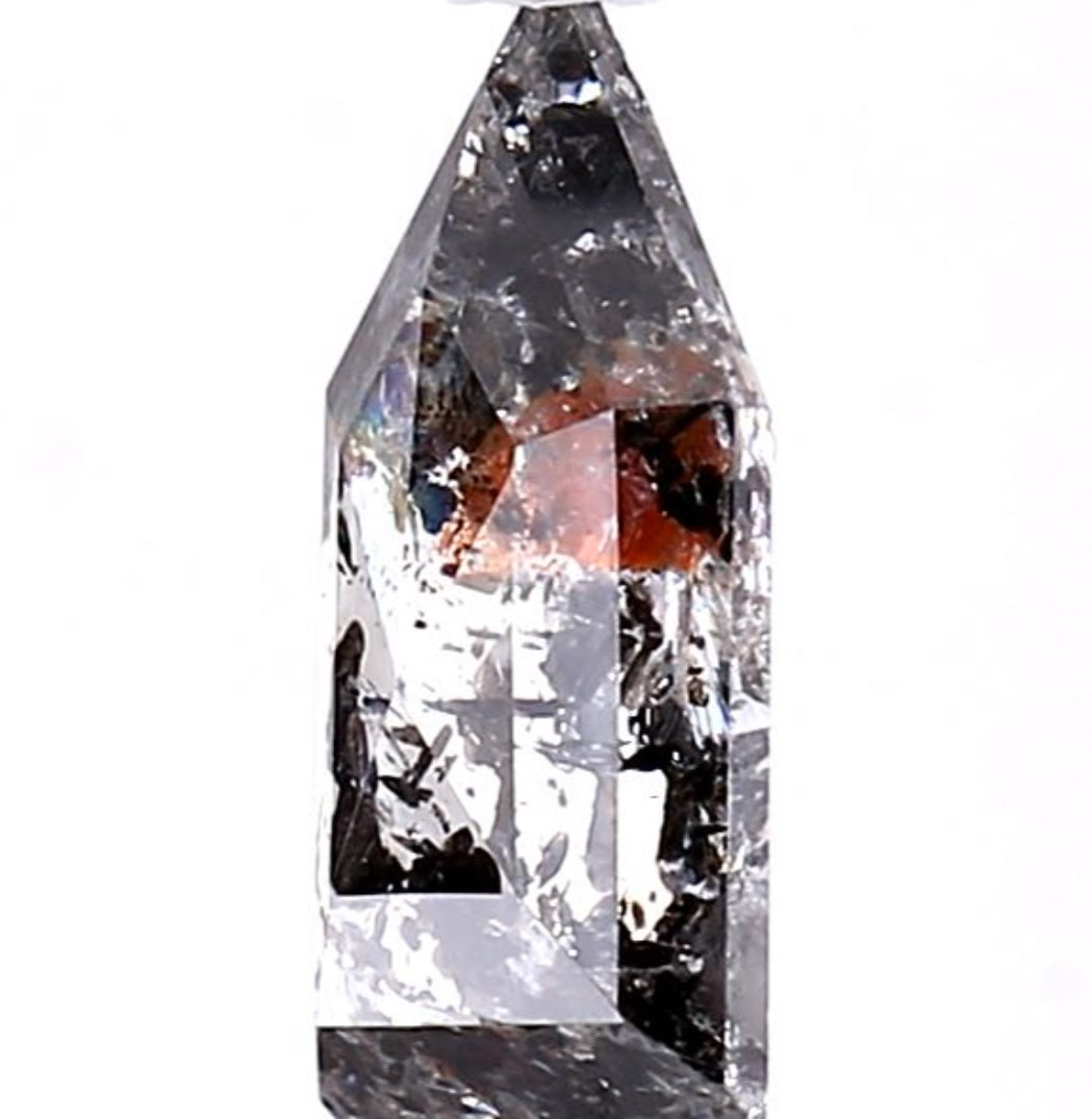 1.63 Carat Salt and Pepper Diamond, Natural Gray Color Shield Loose Diamond for Engagement Ring