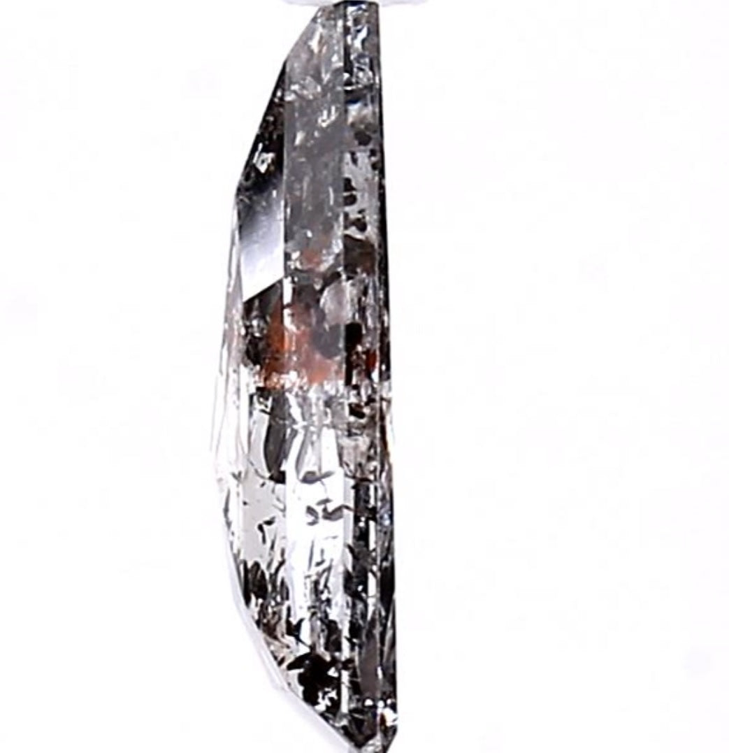 1.63 Carat Salt and Pepper Diamond, Natural Gray Color Shield Loose Diamond for Engagement Ring