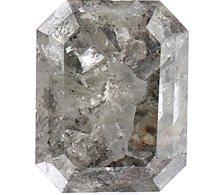 3.36 Carat Salt and Pepper Diamond, Natural Gray Color Emerald Loose Diamond for Engagement Ring