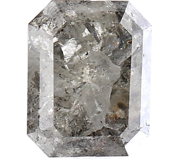 3.36 Carat Salt and Pepper Diamond, Natural Gray Color Emerald Loose Diamond for Engagement Ring