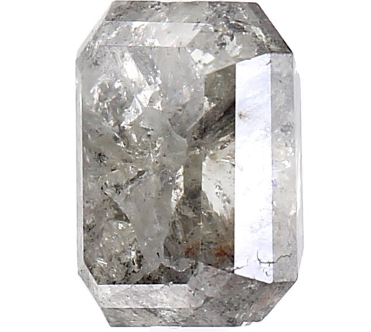 3.36 Carat Salt and Pepper Diamond, Natural Gray Color Emerald Loose Diamond for Engagement Ring