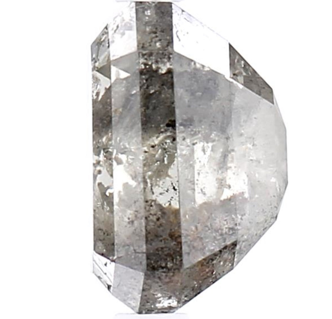 3.36 Carat Salt and Pepper Diamond, Natural Gray Color Emerald Loose Diamond for Engagement Ring