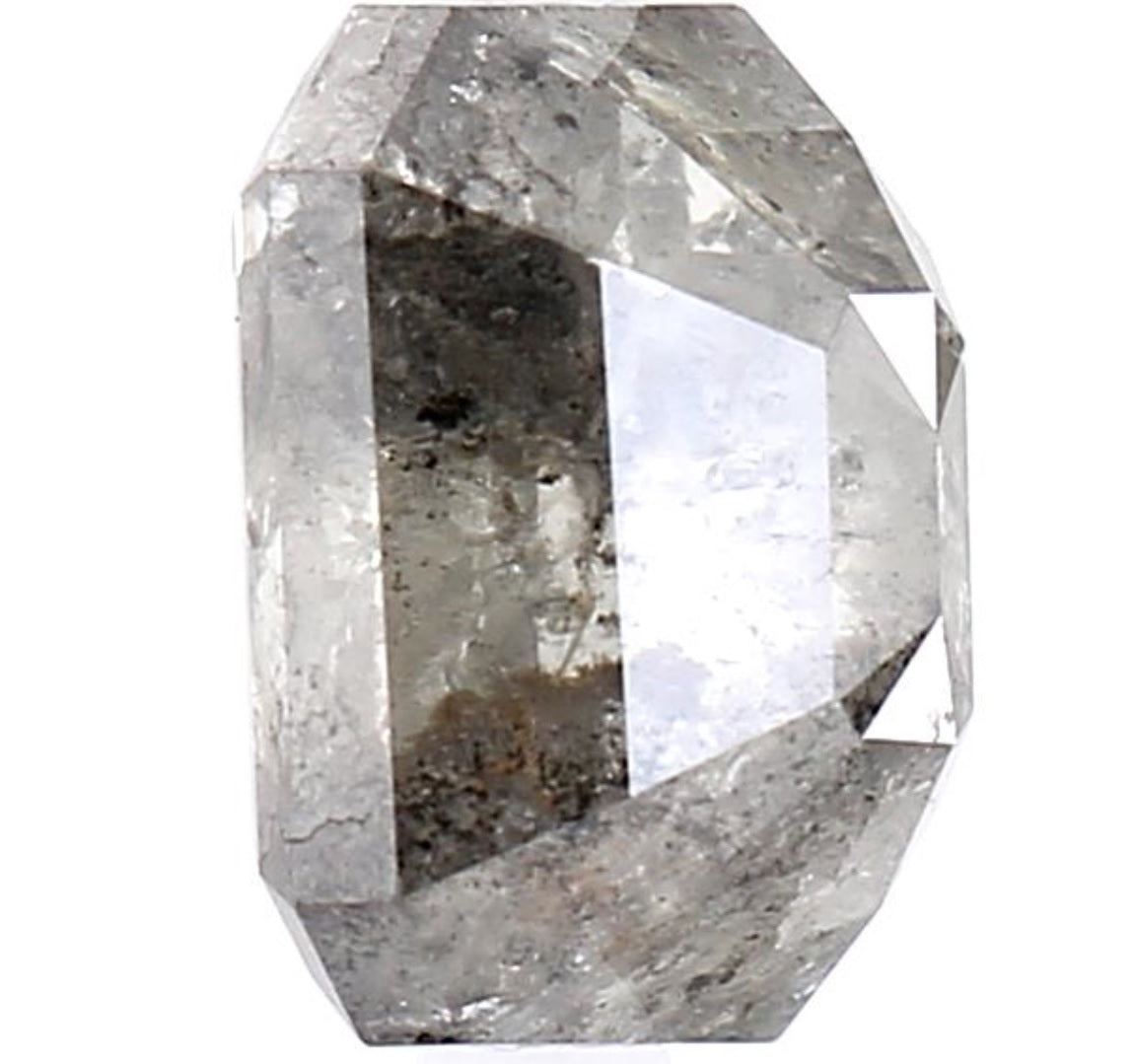 3.36 Carat Salt and Pepper Diamond, Natural Gray Color Emerald Loose Diamond for Engagement Ring