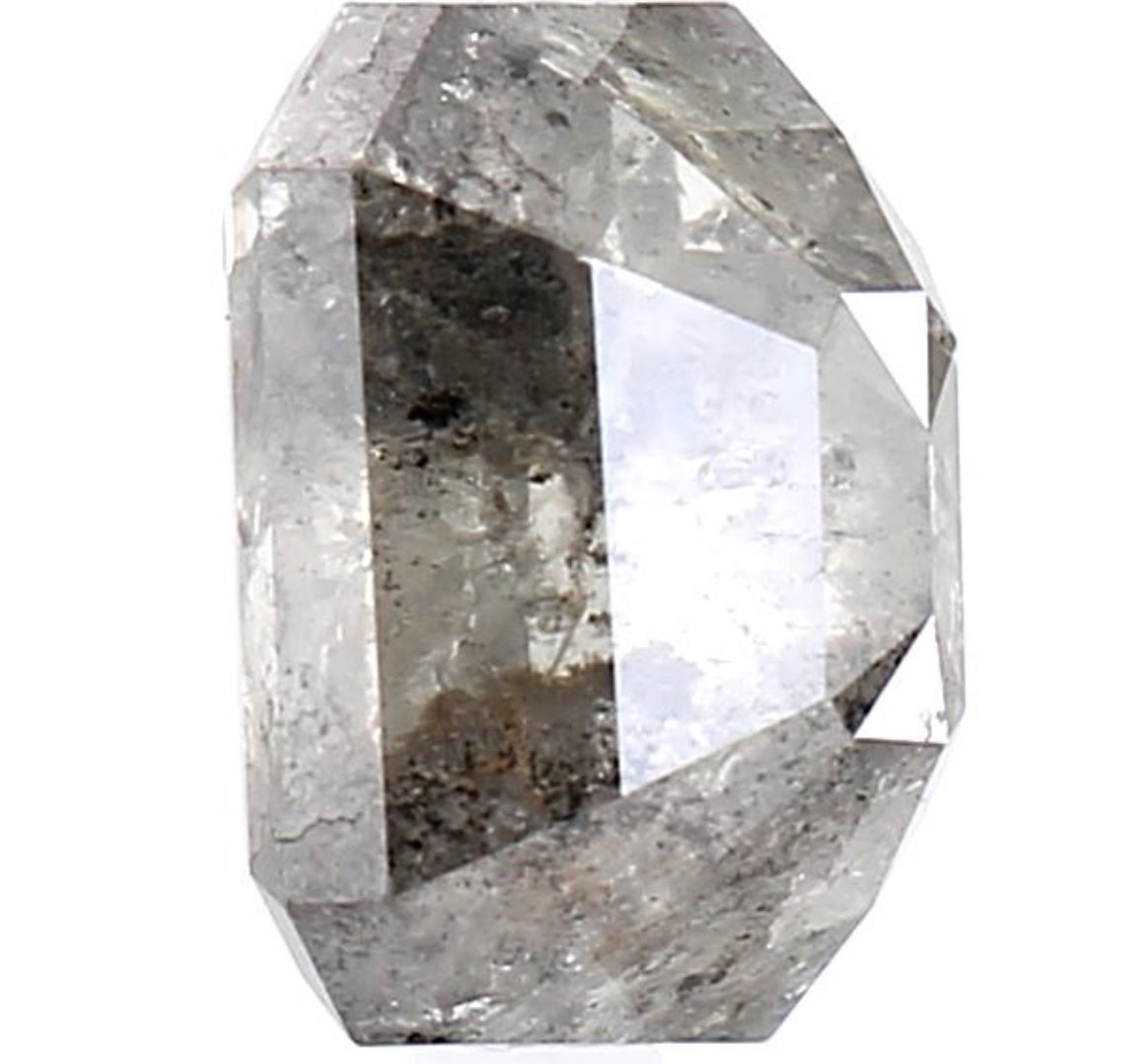 3.36 Carat Salt and Pepper Diamond, Natural Gray Color Emerald Loose Diamond for Engagement Ring