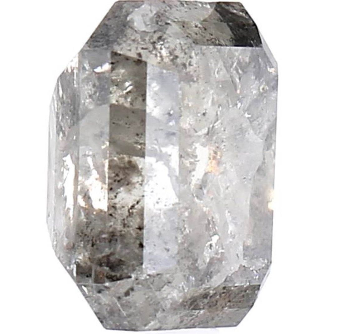 3.36 Carat Salt and Pepper Diamond, Natural Gray Color Emerald Loose Diamond for Engagement Ring