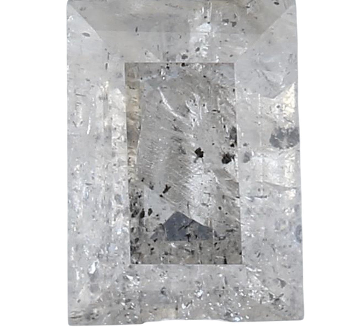 1.32 Carat Salt and Pepper Diamond, Natural Gray Color Baguette Loose Diamond for Engagement Ring