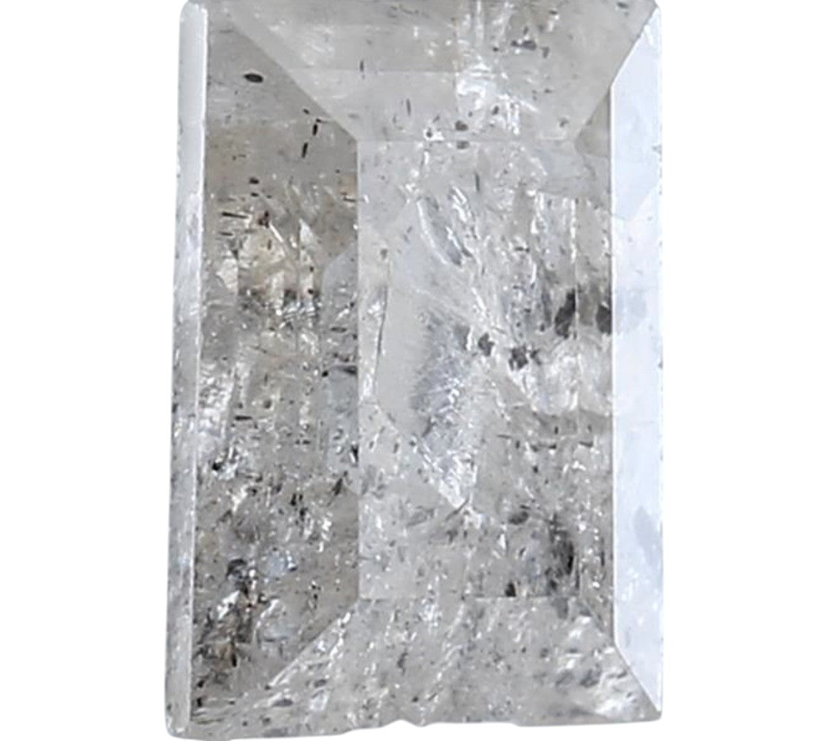1.32 Carat Salt and Pepper Diamond, Natural Gray Color Baguette Loose Diamond for Engagement Ring