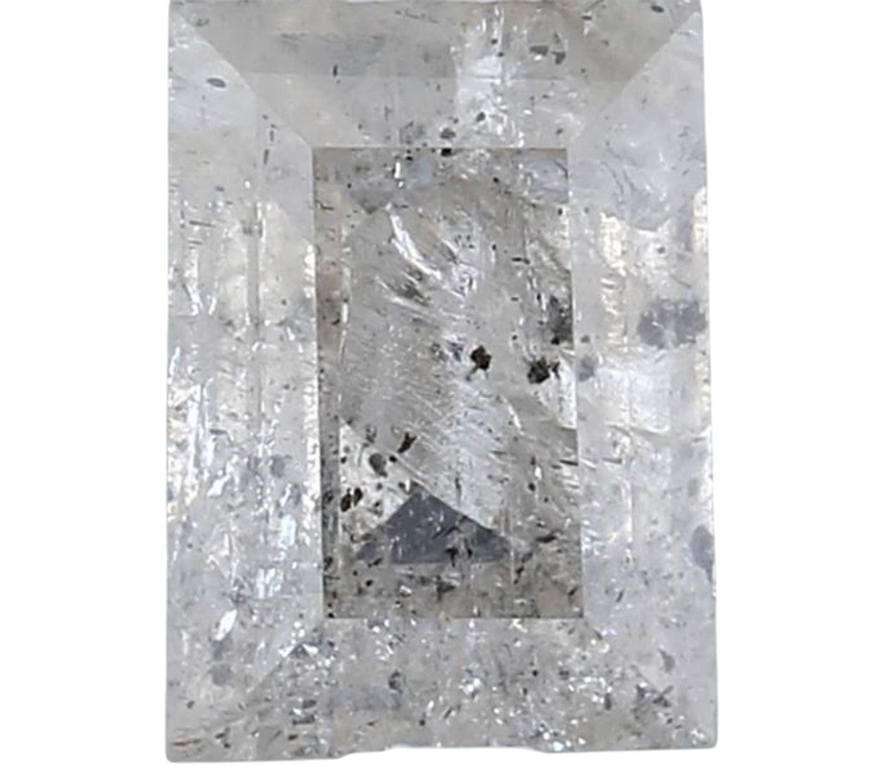 1.32 Carat Salt and Pepper Diamond, Natural Gray Color Baguette Loose Diamond for Engagement Ring