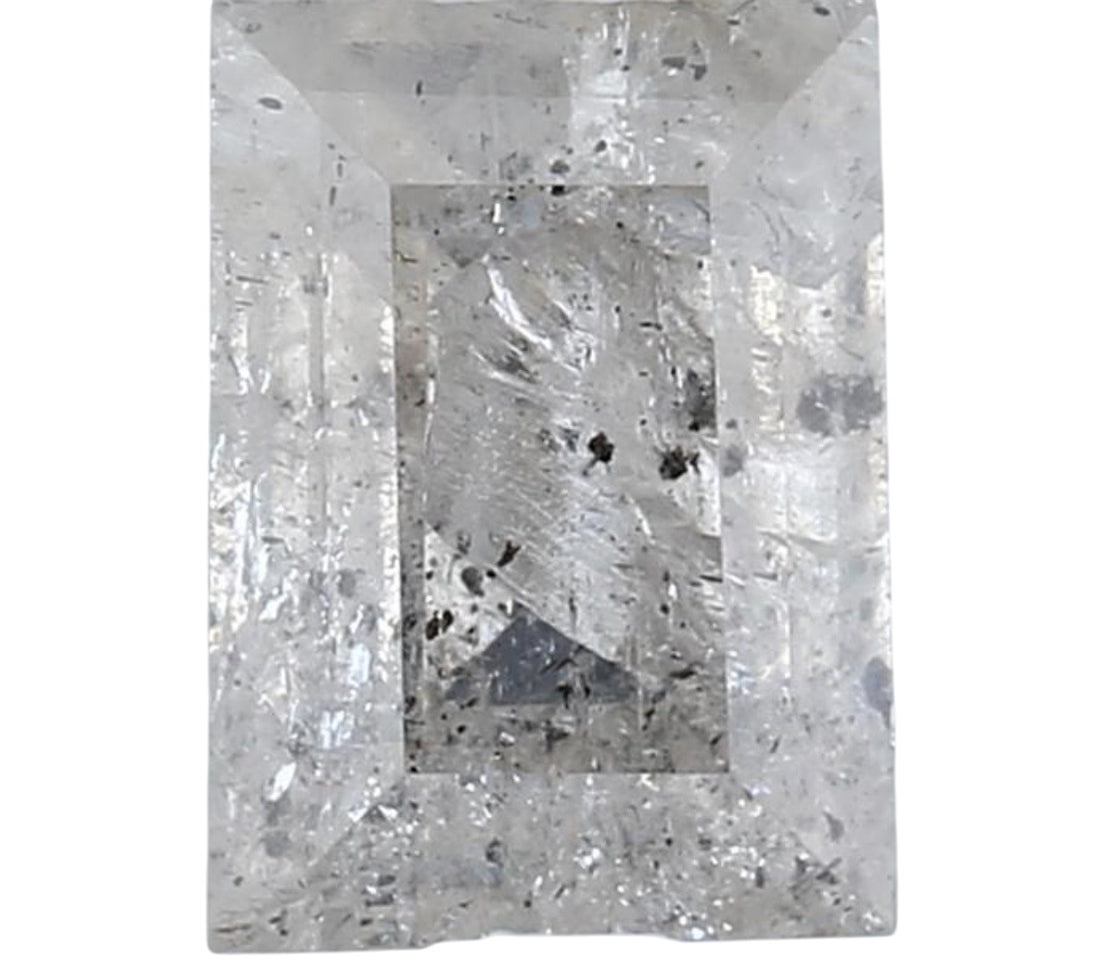 1.32 Carat Salt and Pepper Diamond, Natural Gray Color Baguette Loose Diamond for Engagement Ring