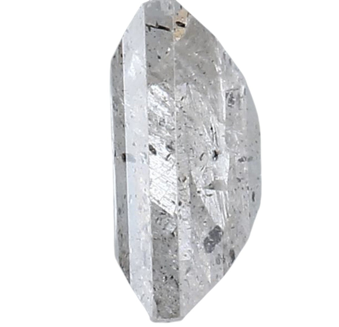 1.32 Carat Salt and Pepper Diamond, Natural Gray Color Baguette Loose Diamond for Engagement Ring