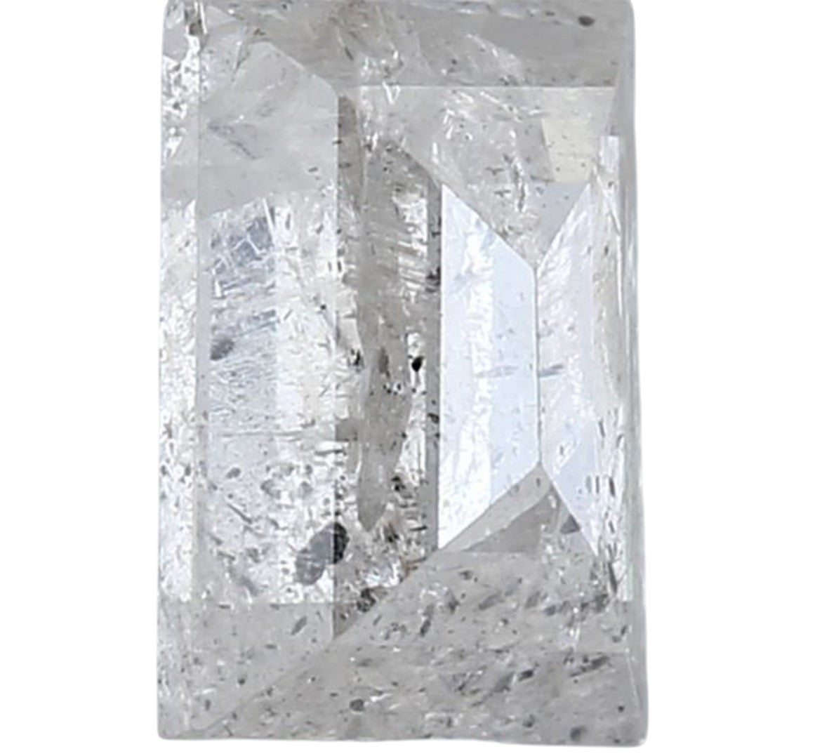 1.32 Carat Salt and Pepper Diamond, Natural Gray Color Baguette Loose Diamond for Engagement Ring