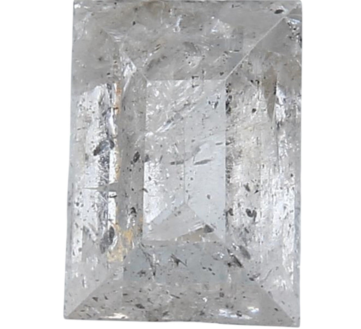 1.32 Carat Salt and Pepper Diamond, Natural Gray Color Baguette Loose Diamond for Engagement Ring