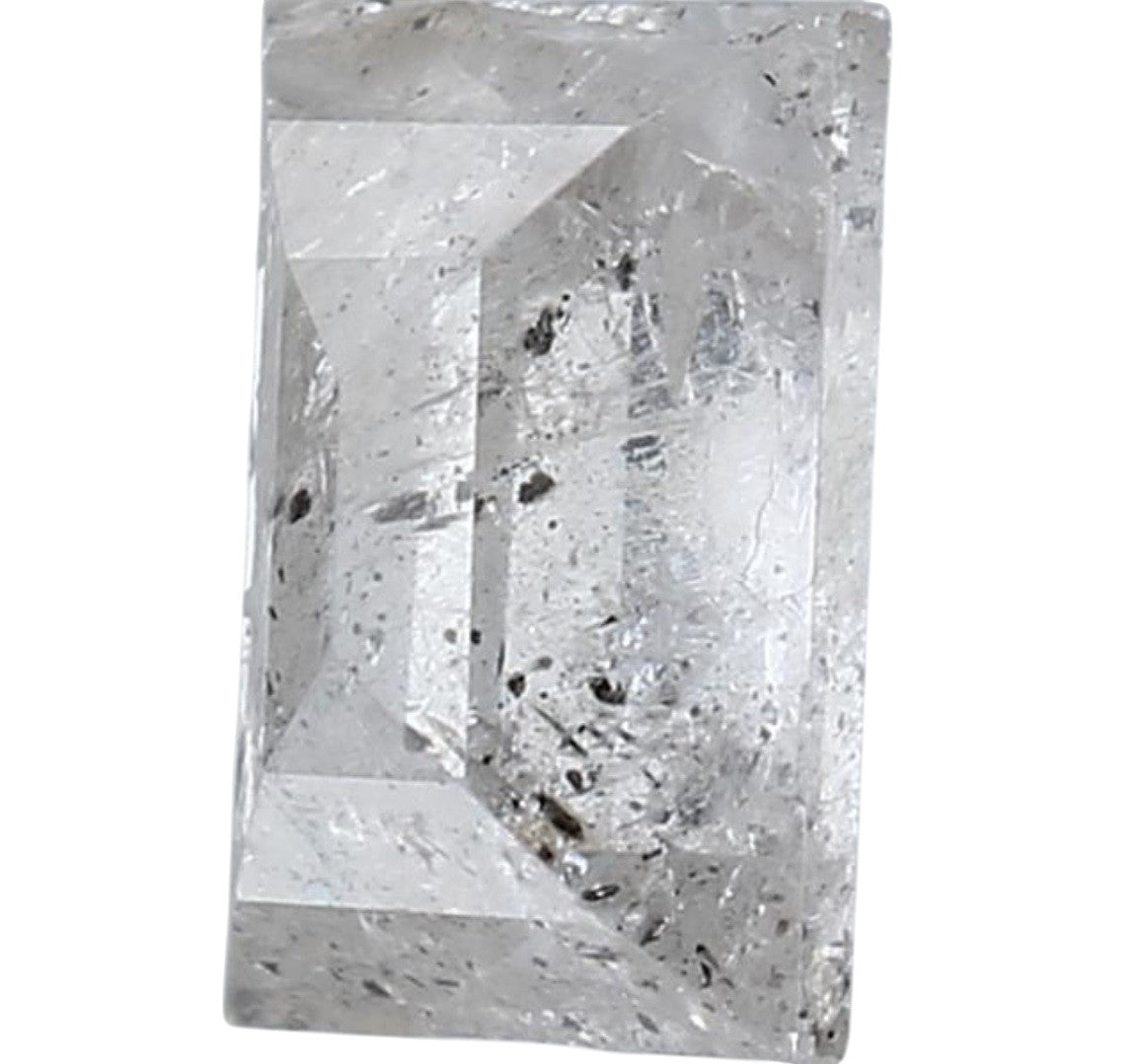 1.32 Carat Salt and Pepper Diamond, Natural Gray Color Baguette Loose Diamond for Engagement Ring