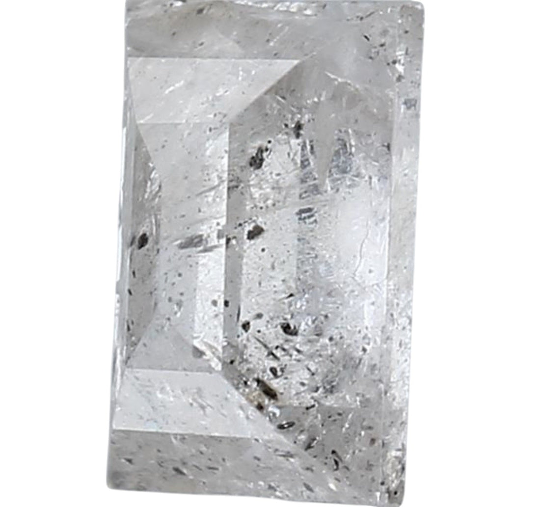 1.32 Carat Salt and Pepper Diamond, Natural Gray Color Baguette Loose Diamond for Engagement Ring