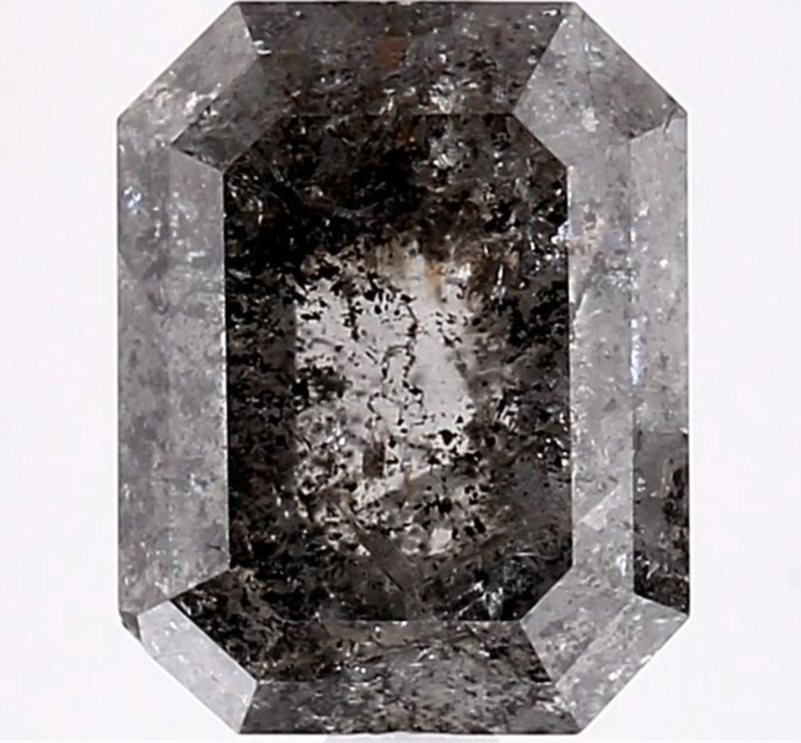 3.63 Carat Salt and Pepper Diamond, Natural Gray Color Emerald Loose Diamond for Engagement Ring