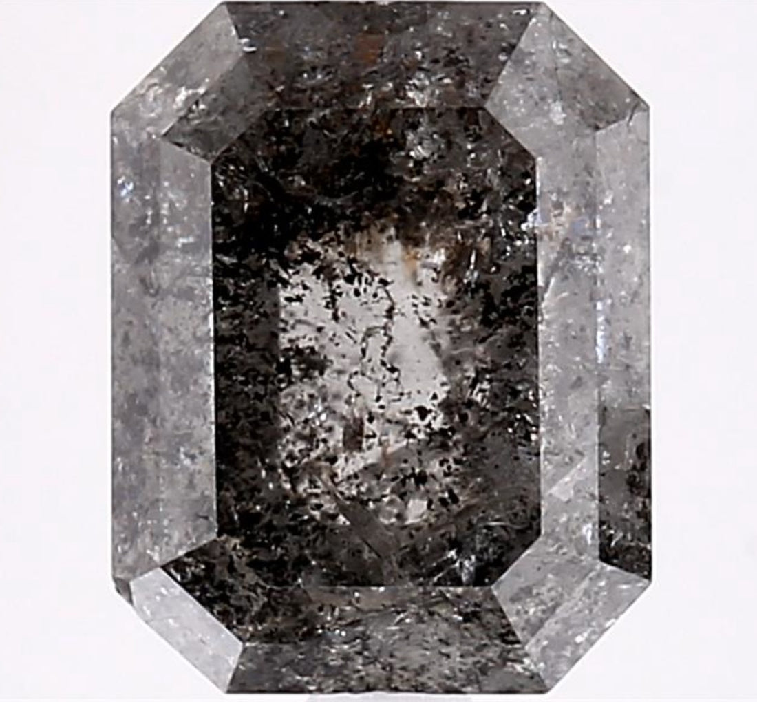 3.63 Carat Salt and Pepper Diamond, Natural Gray Color Emerald Loose Diamond for Engagement Ring