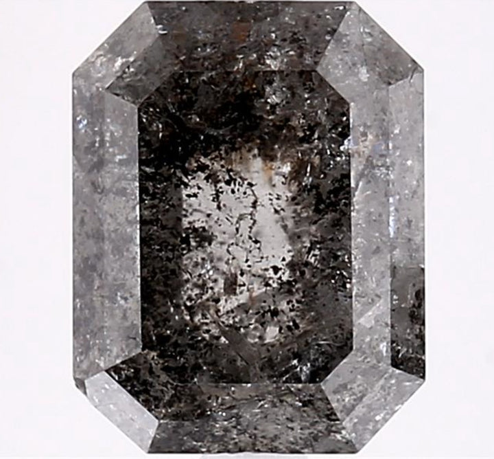 3.63 Carat Salt and Pepper Diamond, Natural Gray Color Emerald Loose Diamond for Engagement Ring