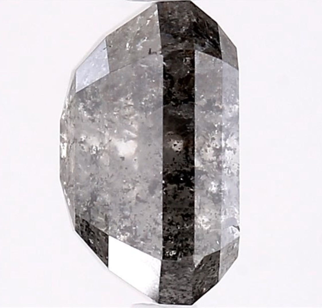 3.63 Carat Salt and Pepper Diamond, Natural Gray Color Emerald Loose Diamond for Engagement Ring