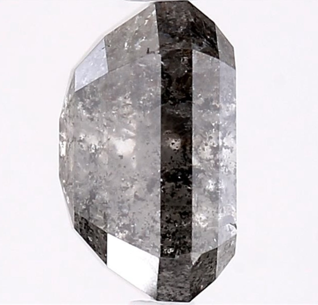 3.63 Carat Salt and Pepper Diamond, Natural Gray Color Emerald Loose Diamond for Engagement Ring