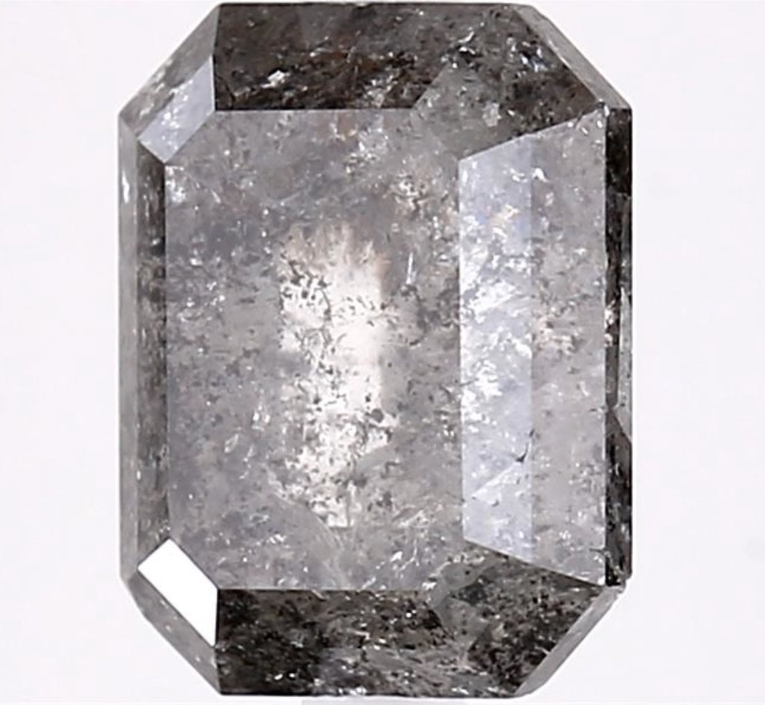 3.63 Carat Salt and Pepper Diamond, Natural Gray Color Emerald Loose Diamond for Engagement Ring