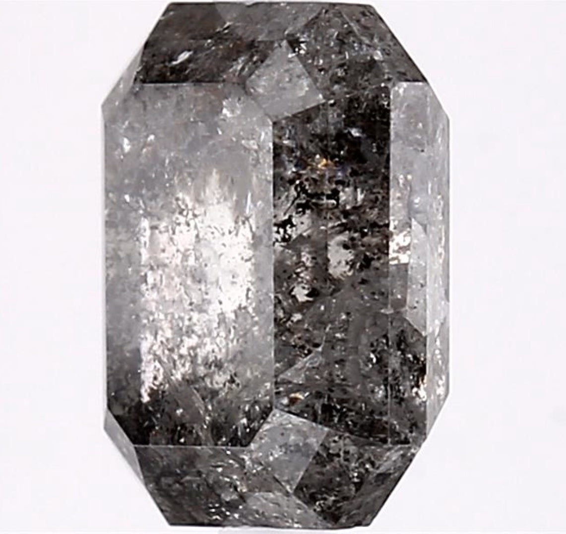 3.63 Carat Salt and Pepper Diamond, Natural Gray Color Emerald Loose Diamond for Engagement Ring