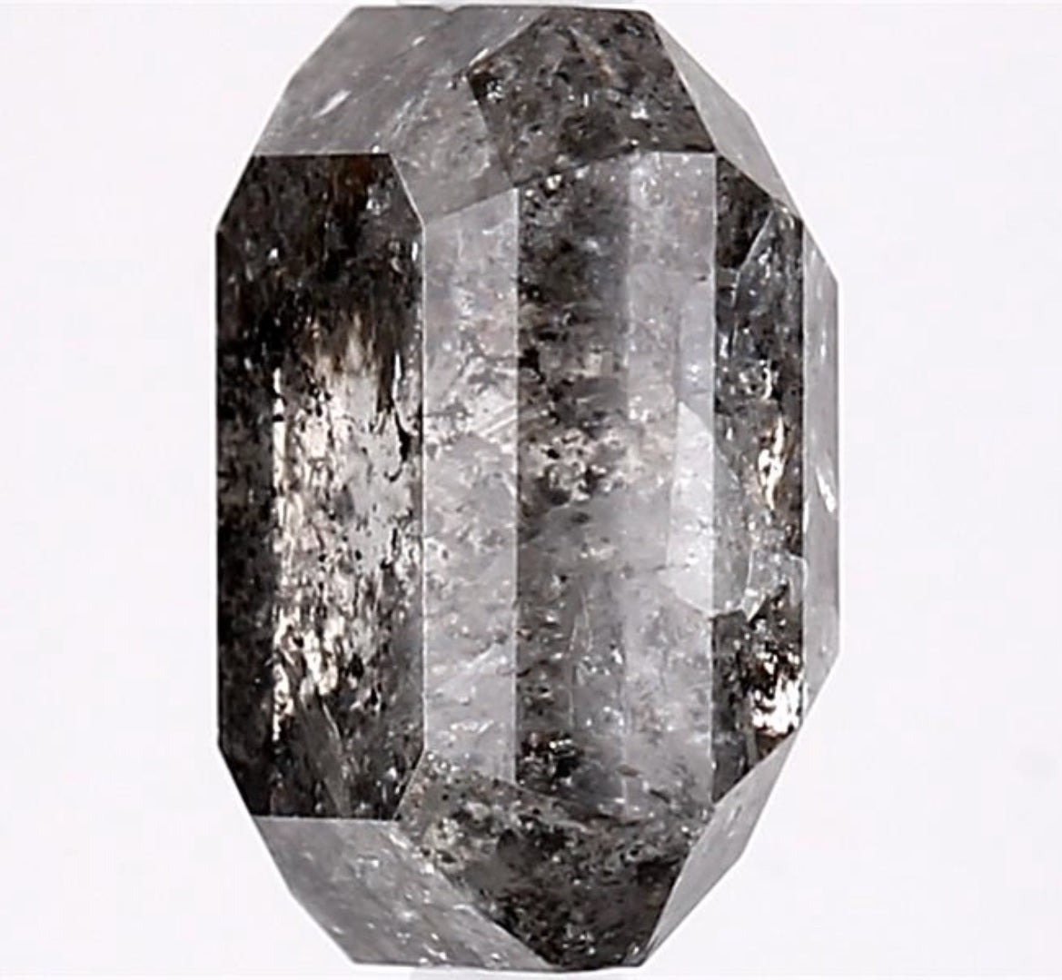 3.63 Carat Salt and Pepper Diamond, Natural Gray Color Emerald Loose Diamond for Engagement Ring