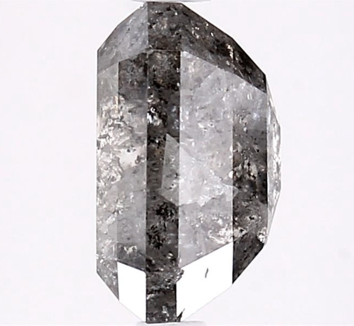 3.63 Carat Salt and Pepper Diamond, Natural Gray Color Emerald Loose Diamond for Engagement Ring