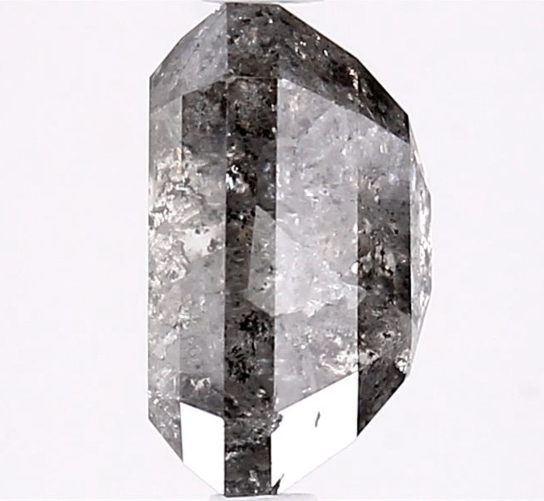 3.63 Carat Salt and Pepper Diamond, Natural Gray Color Emerald Loose Diamond for Engagement Ring