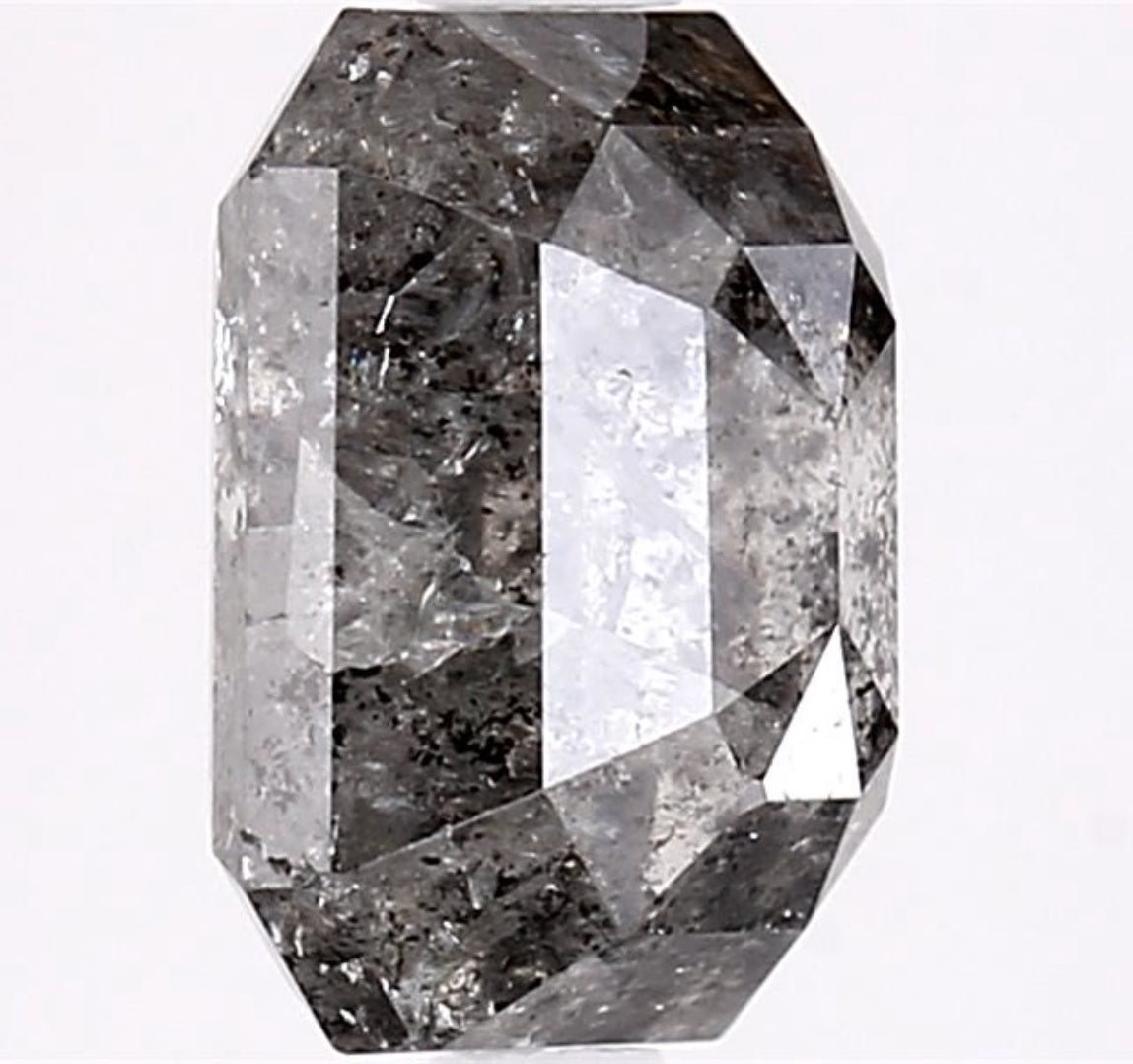 3.63 Carat Salt and Pepper Diamond, Natural Gray Color Emerald Loose Diamond for Engagement Ring