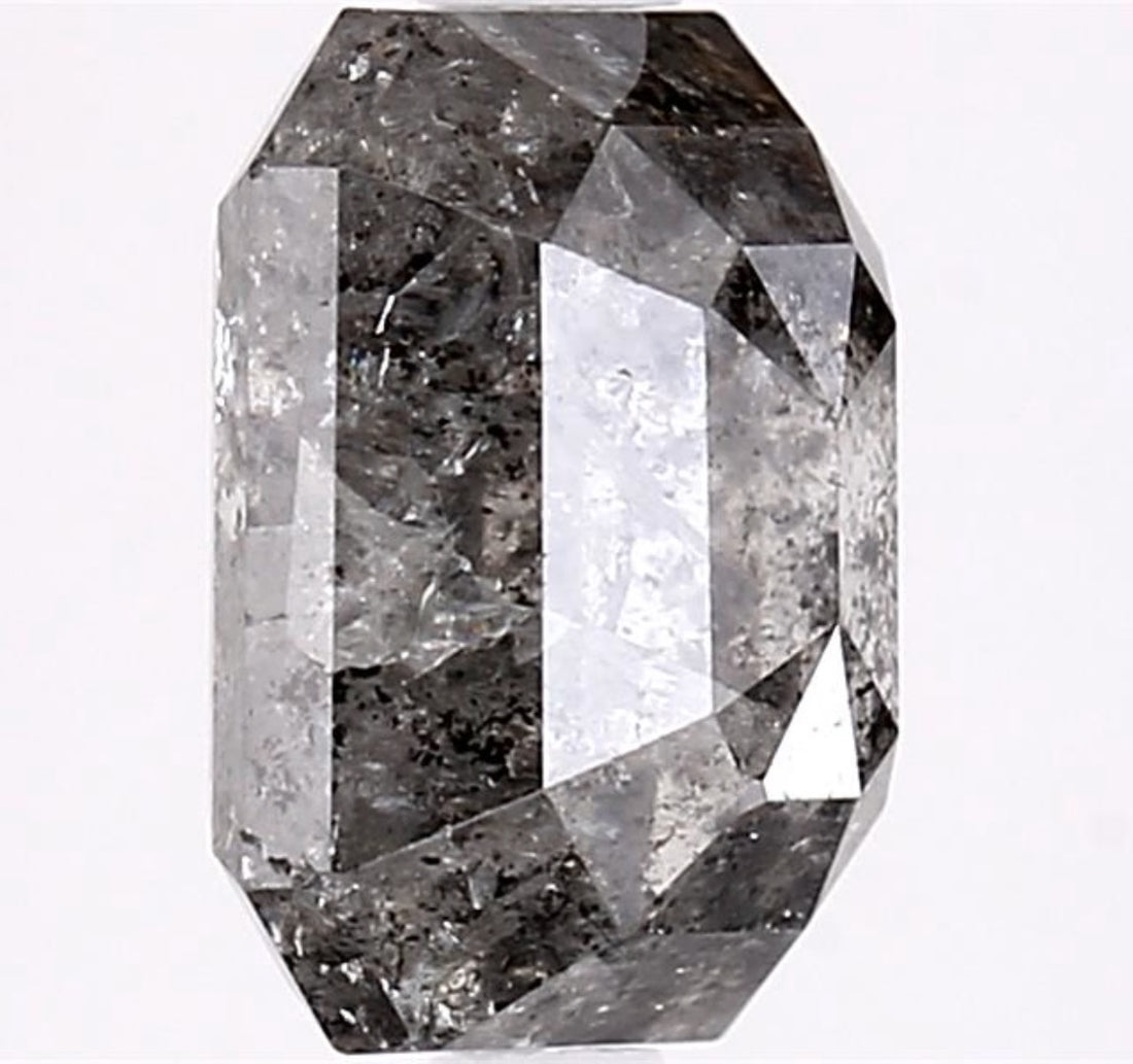 3.63 Carat Salt and Pepper Diamond, Natural Gray Color Emerald Loose Diamond for Engagement Ring