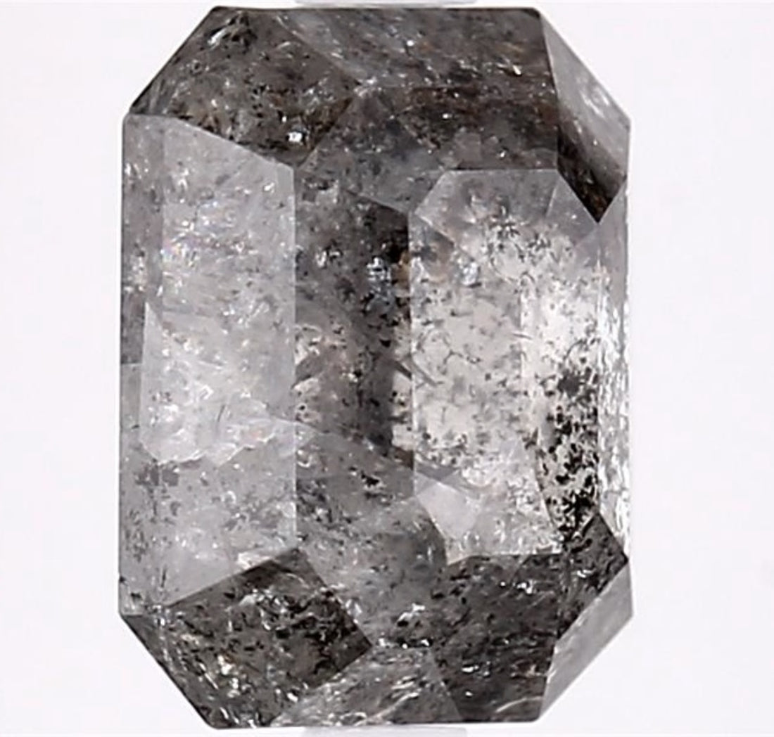 3.63 Carat Salt and Pepper Diamond, Natural Gray Color Emerald Loose Diamond for Engagement Ring
