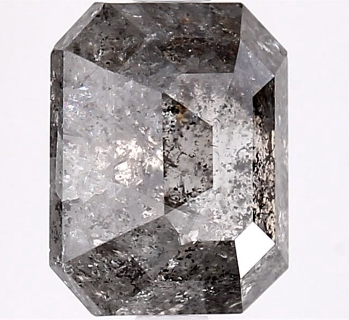 3.63 Carat Salt and Pepper Diamond, Natural Gray Color Emerald Loose Diamond for Engagement Ring