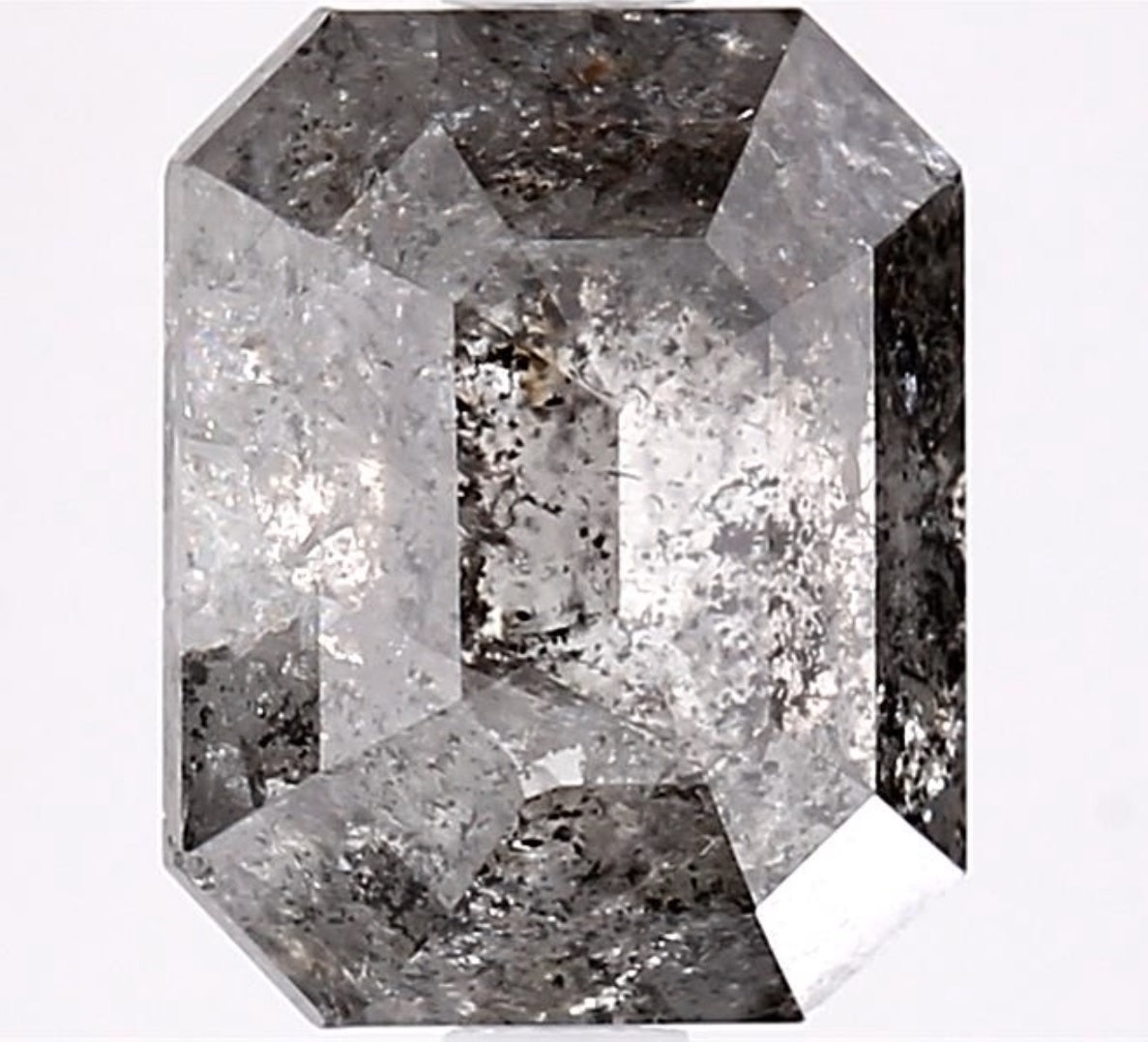 3.63 Carat Salt and Pepper Diamond, Natural Gray Color Emerald Loose Diamond for Engagement Ring