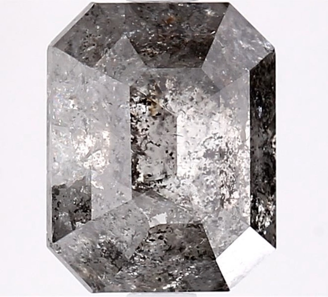 3.63 Carat Salt and Pepper Diamond, Natural Gray Color Emerald Loose Diamond for Engagement Ring