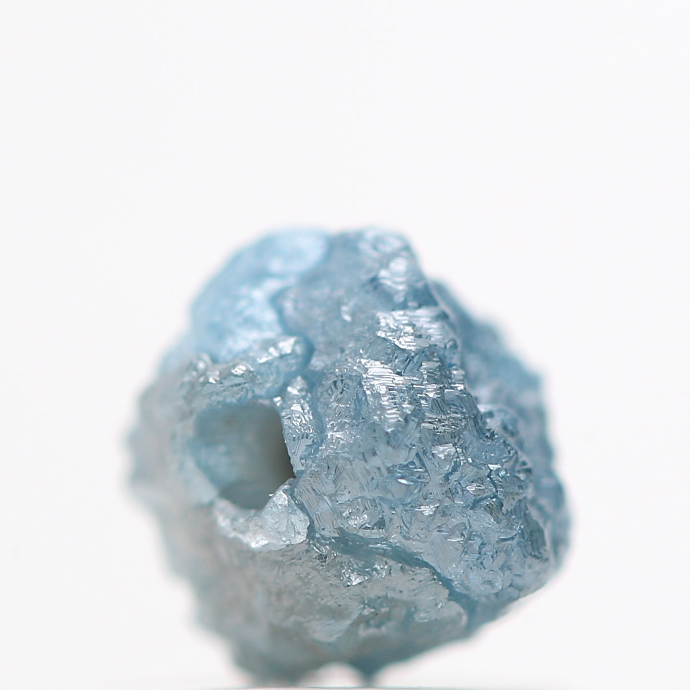 0.80 Carat Fancy Blue Color Rough Diamond Beads with 1 MM Drilled Hole, Natural Loose Diamond, Blue Rough Diamond