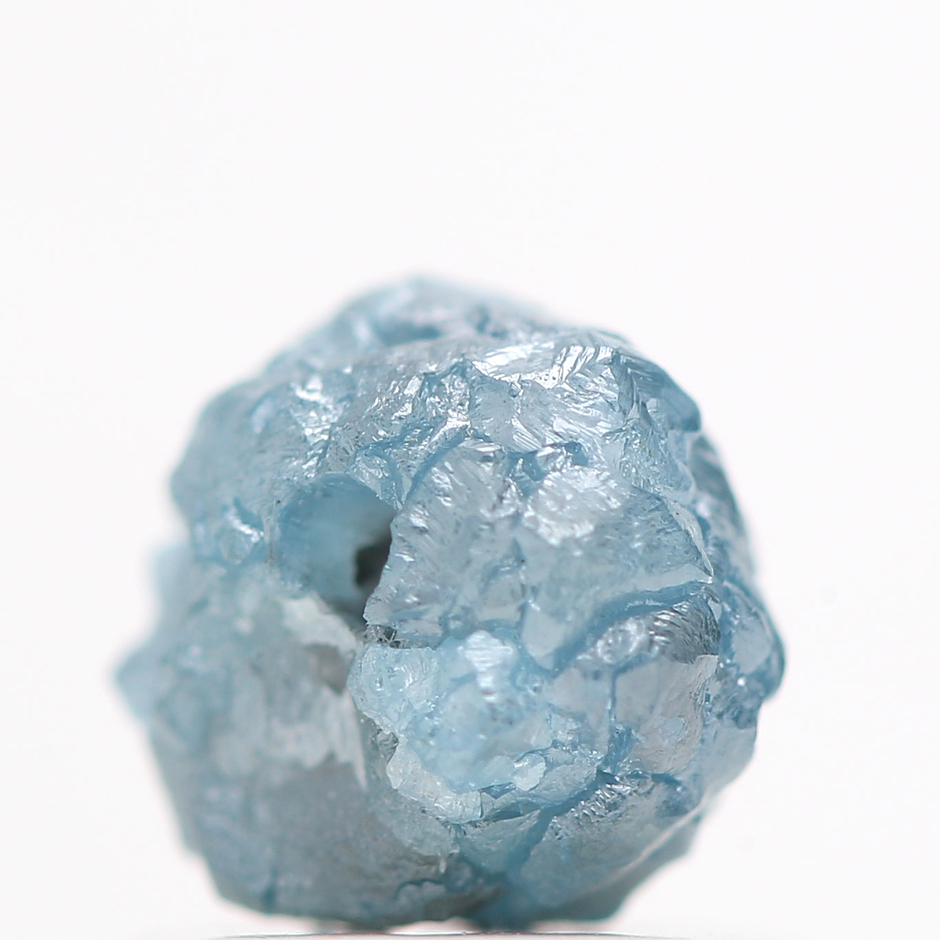 1.01 Cts Natural Blue Diamond, Fancy Blue Color Rough Diamond Beads with 1 MM Drilled Hole