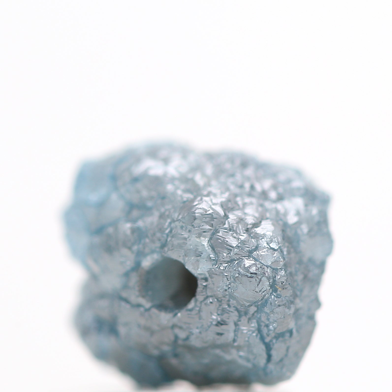 1.53 Cts Wholesale Natural Blue Rough Diamond Beads with 1 MM Drilled Hole For Jewelry