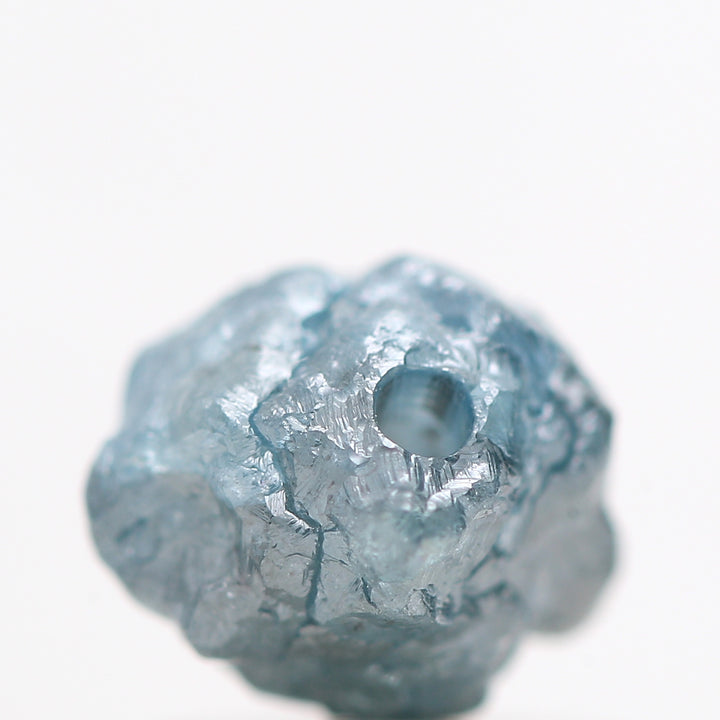 1.13 Carat Big Natural Blue Diamond, Fancy Blue Color Rough Diamond Beads Wt 1 MM Drilled Hole