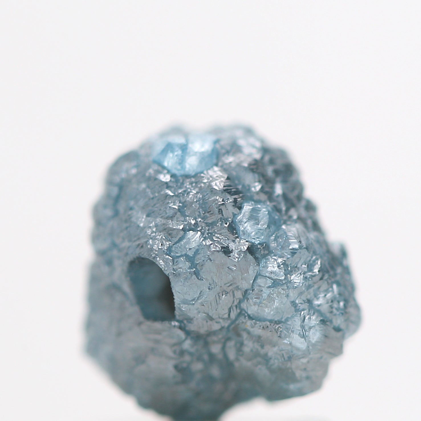 1.23 Carat Rare Fancy Blue Color Rough Diamond Beads Wt 1 MM Drilled Hole, Natural Loose Diamond
