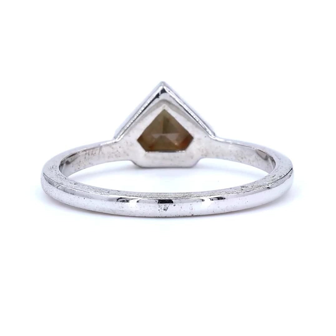 Natural Diamond Ring, 14K Gold Engagement Ring, Fancy Gray Red Diamond Ring, Gift for Women