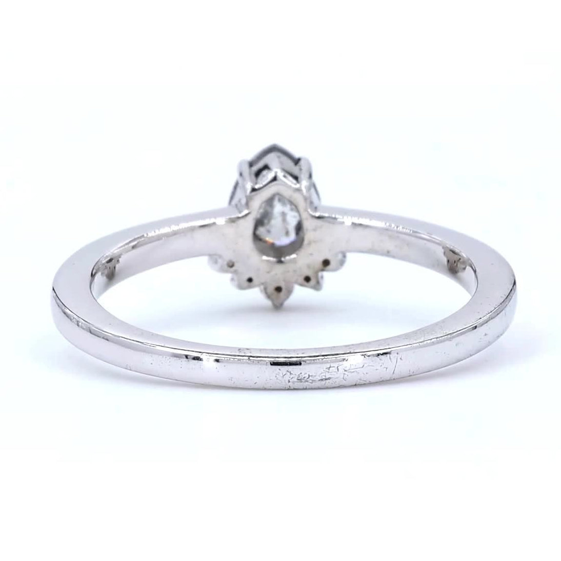 Salt and Pepper Diamond Ring, 14K Gold Engagement Ring, Natural Pear Gray Diamond Wedding Ring, Gift for Women
