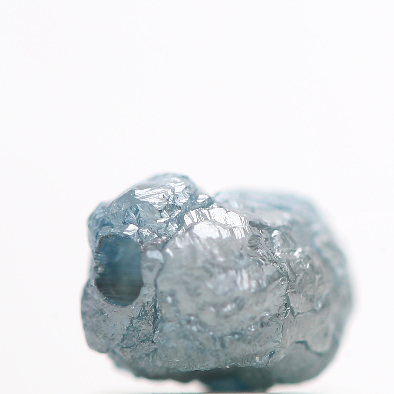 0.80 Cts Wholesale Fancy Blue Color Rough Diamond Beads wt 1 MM Drilled Hole, Natural Loose Diamond