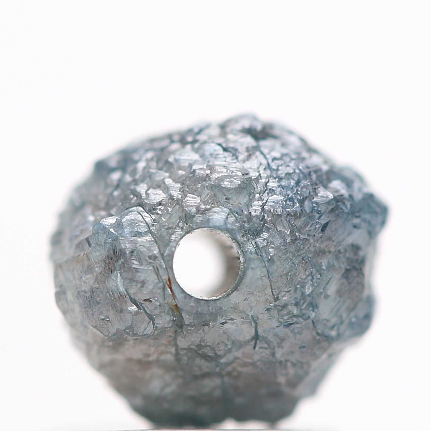 1.36 Carat Rare Fancy Blue Color Rough Loose Diamond Beads with 1 MM Drilled Hole