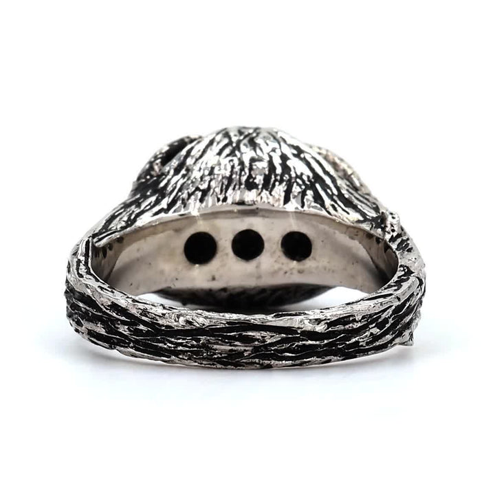 6.12 Ct Raw Diamond Ring, 14K Gold Engagement Ring, Natural Rough Black Diamond Ring, Handmade Gift for Her