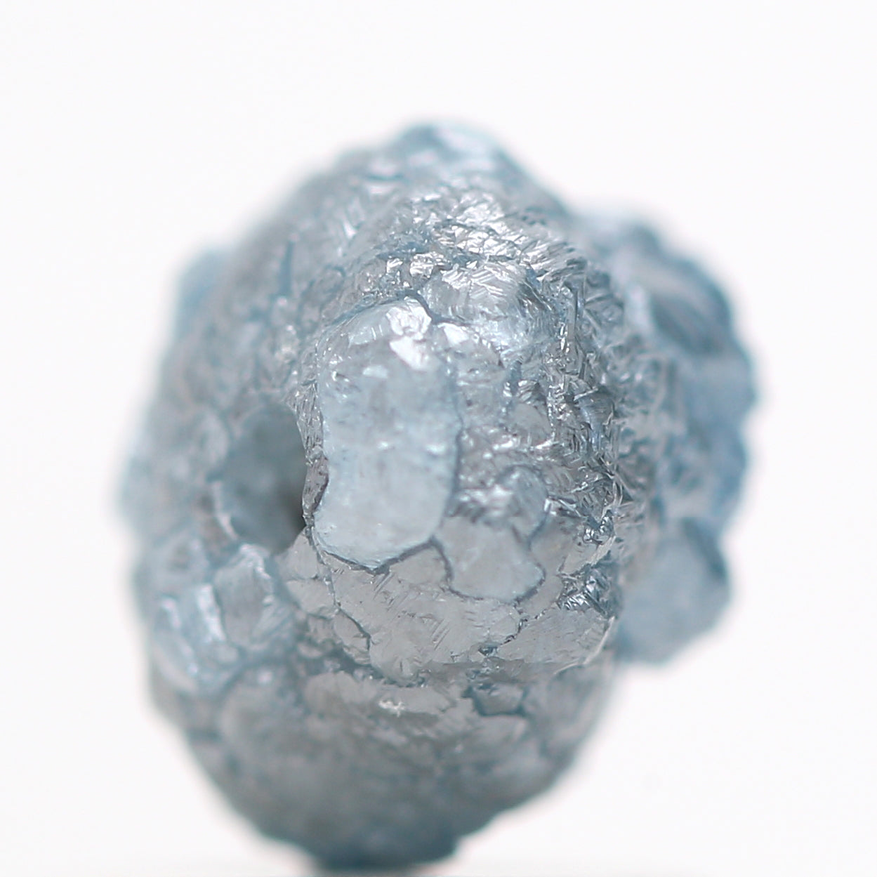 1.14 Carat Rare Natural Blue Color Rough Diamond Beads with 1 MM Drilled Hole for Jewelry