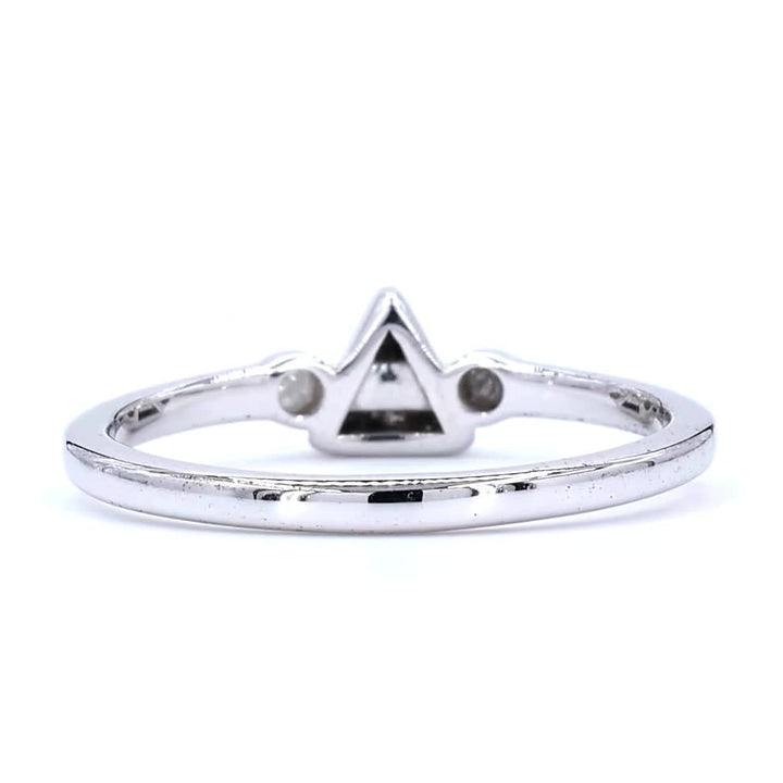 Raw Diamond Ring, 14K White Gold Engagement Ring, Natural Triangle Gray Rough Diamond Ring, Gift for Her