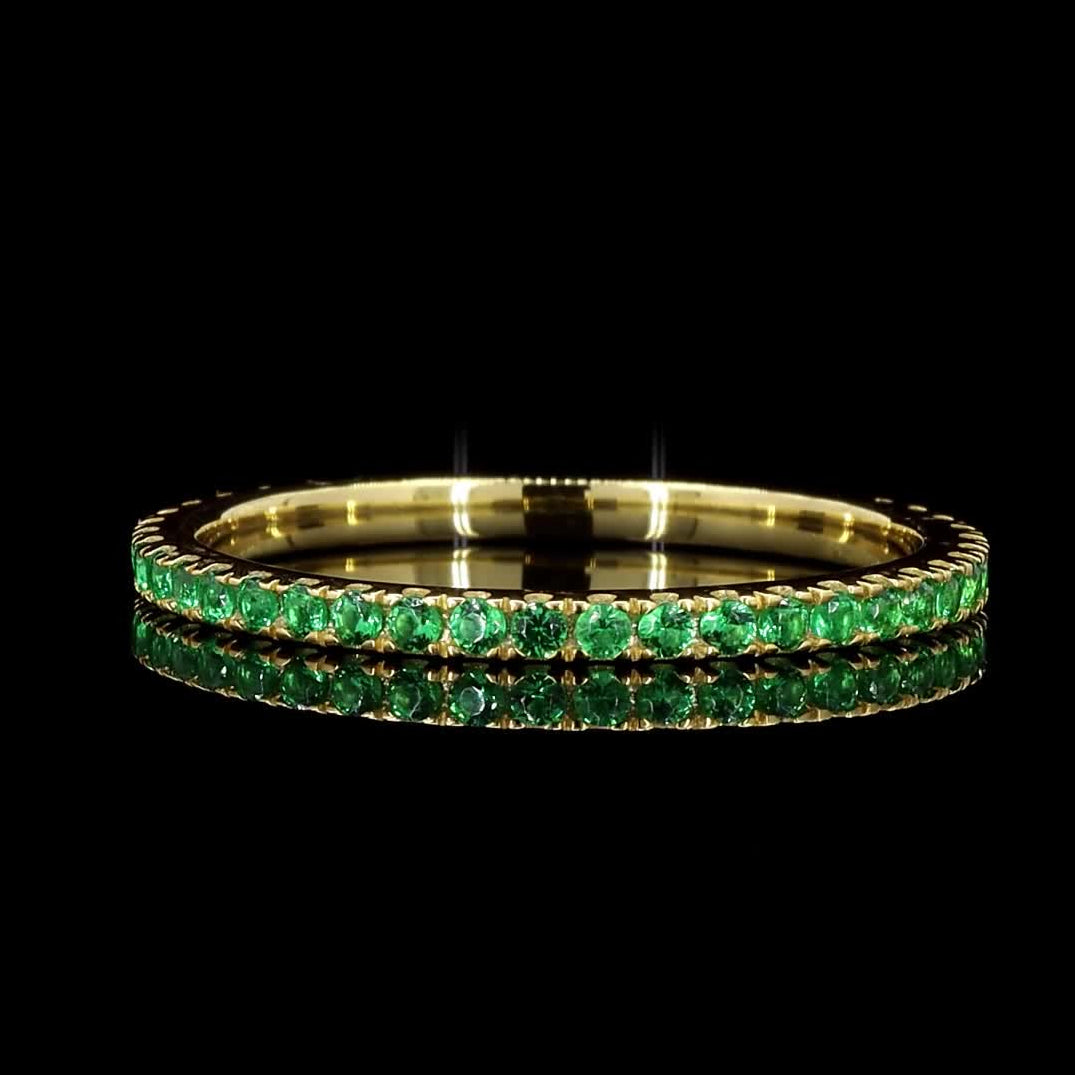 Natural Green Round Diamond 14k Gold Ring, Raw Diamond Dainty Ring, Handmade Vintage Gold Jewelry, Eternity Cluster Ring, Gift for Her