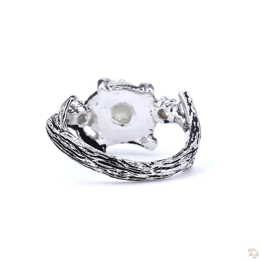 Snow White Raw Diamond Ring 14K Gold Engagement Ring, Natural Rough Twing Diamond Ring, Handmade Gift for Her