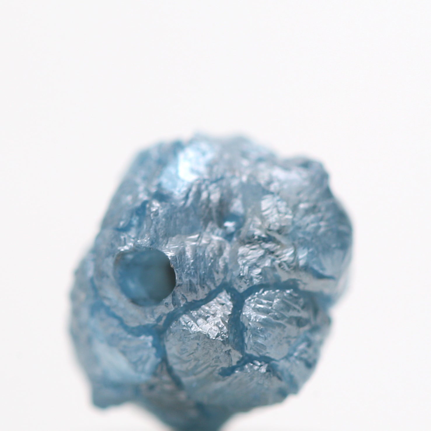 1.14 Carat Rare Natural  Blue Color Rough Diamond Beads with 1 MM Drilled Hole